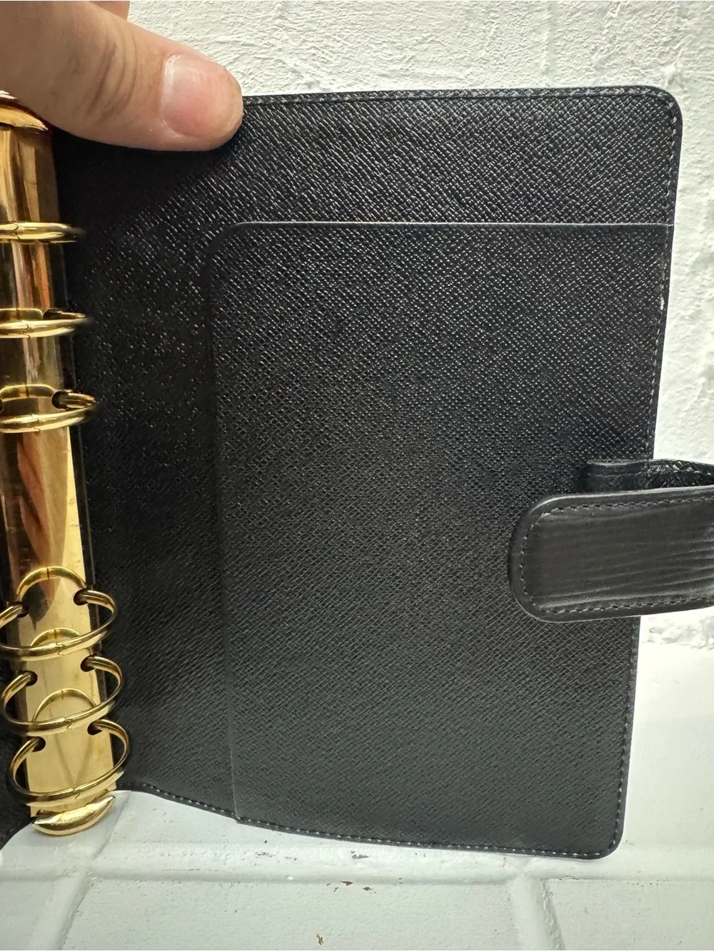 Louis Vuitton Black Epi Leather MM Agenda